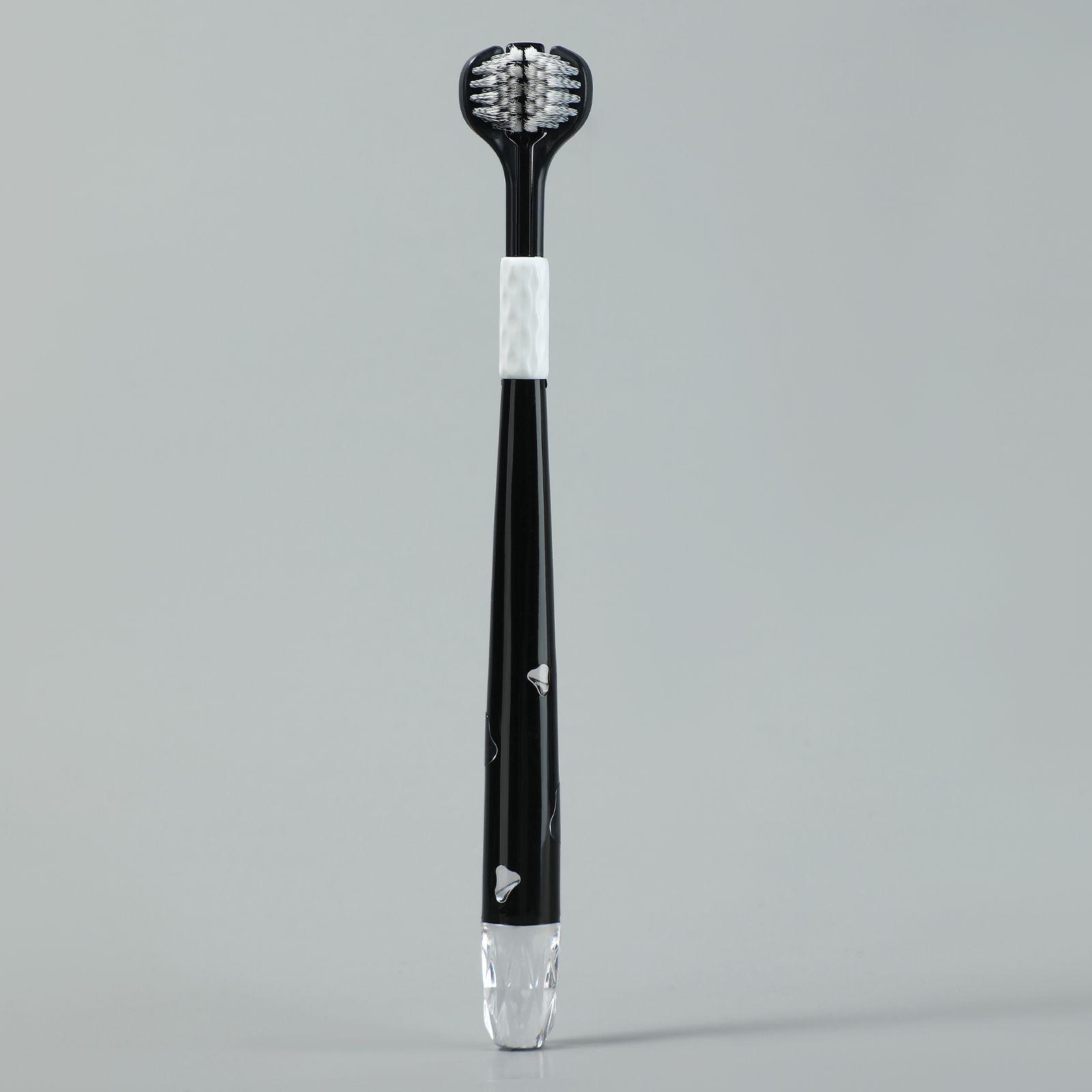 Three-Sided Toothbrush Black