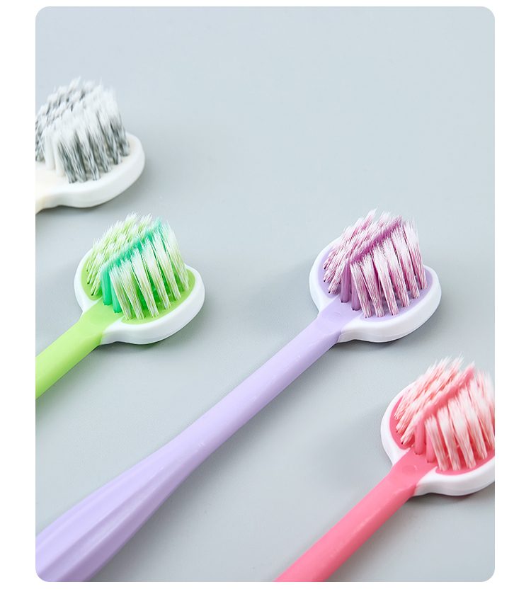 Spiral Bristle Three-Sided Toothbrush